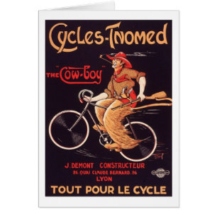 Cycles Tnomed "The Cowboy" Vintage French Bike Ad