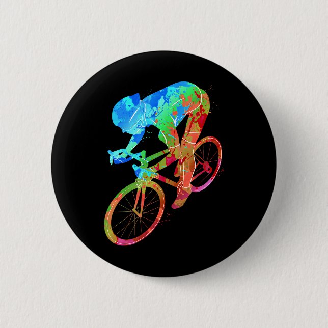 Cycling Abstract Ride Bike Rider Bicycle Athlete 2 Inch Round Button (Front)