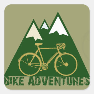 cycling adventure - bikes square sticker