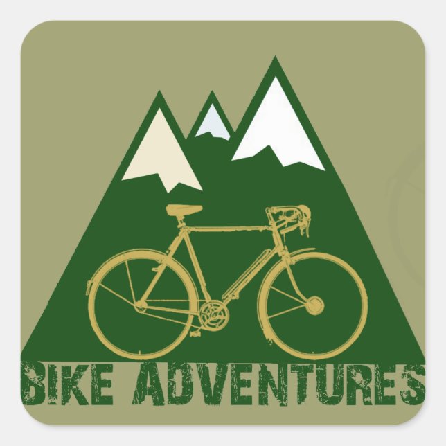 cycling adventure - bikes square sticker (Front)