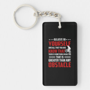 Cycling Art Believe In Yourself Keychain