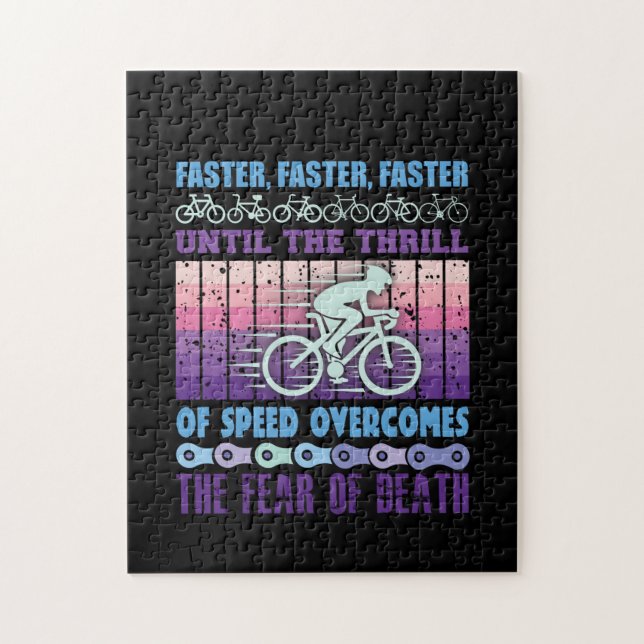 Cycling Art Faster Faster Faster Jigsaw Puzzle (Vertical)
