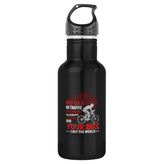 Cycling Art No Gas No Traffic 532 Ml Water Bottle (Front)