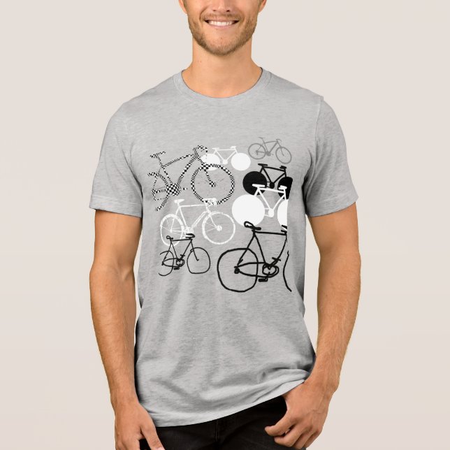 Cycling b&w bikes-composition Tri-Blend shirt (Front)