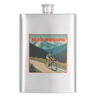 Cycling Beats Working Hip Flask