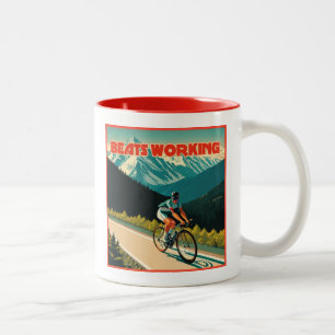Cycling Beats Working Two-Tone Coffee Mug