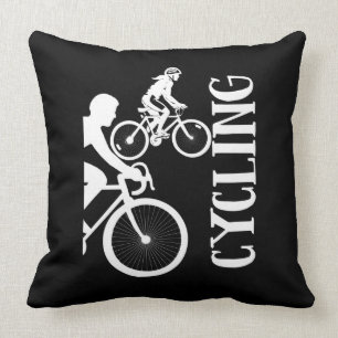 Cycling Bicycle Bike Riders Throw Pillow