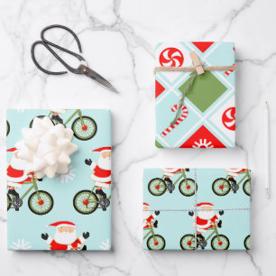 Cycling Bicycle Holiday Gift Wrapping Paper Sheet