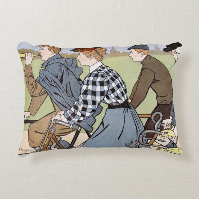 Cycling, Bicycles, Van Caspel Accent Pillow (Front)