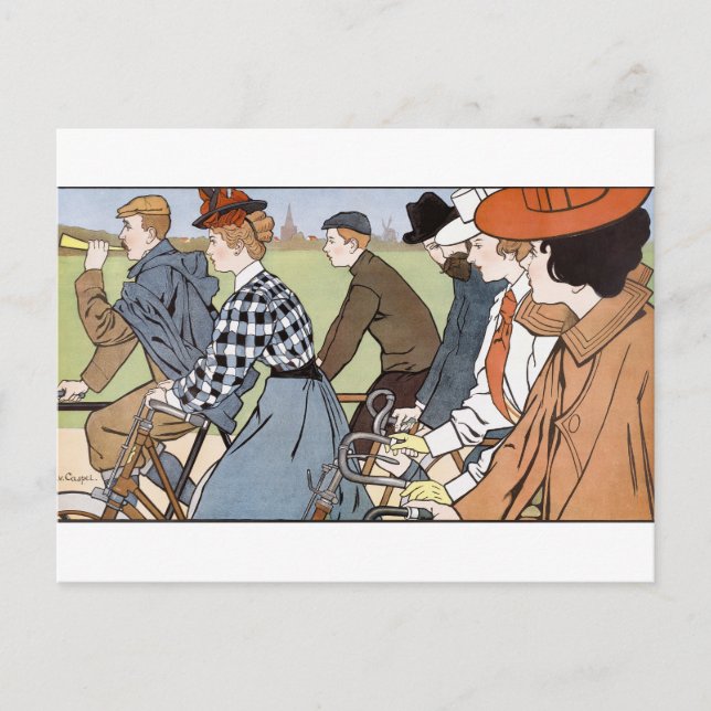 Cycling, Bicycles, Van Caspel Postcard (Front)