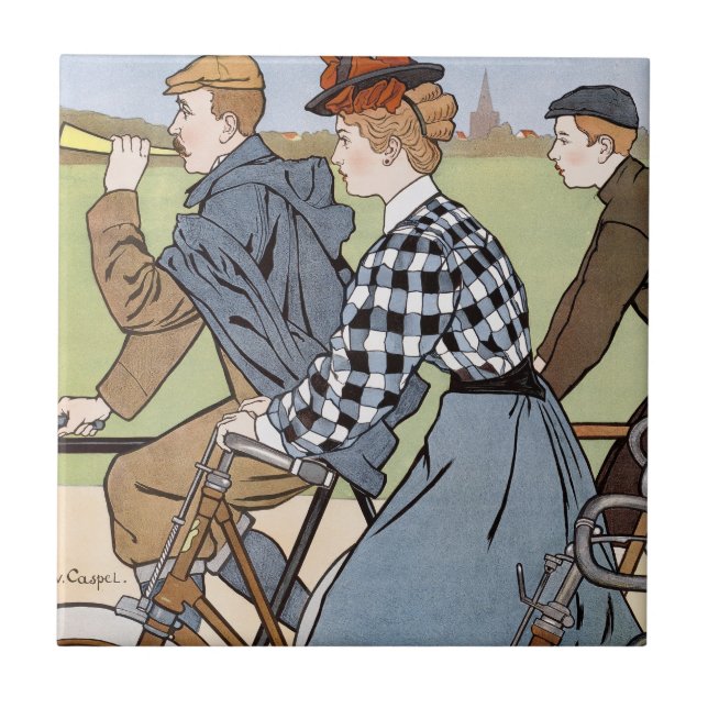 Cycling, Bicycles, Van Caspel Tile (Front)