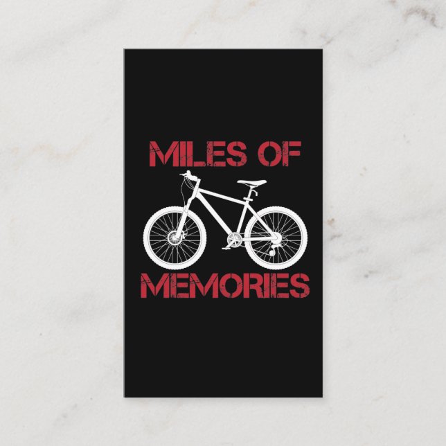Cycling Biker Miles of Memories Adventure Biking Business Card (Front)