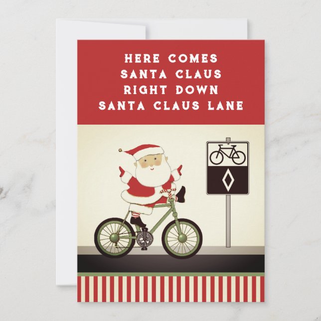Cycling Biking Holiday Christmas Cards (Front)