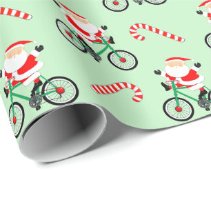Cycling Biking Holiday Christmas Wrapping Paper