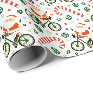 Cycling Biking Holiday Christmas Wrapping Paper