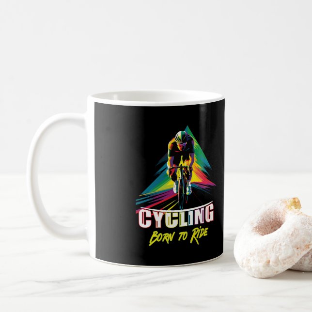 Cycling Born to Ride Coffee Mug (With Donut)