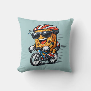 Cycling Breakfast Bar Throw Pillow