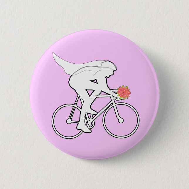 Cycling Bride 2 Inch Round Button (Front)