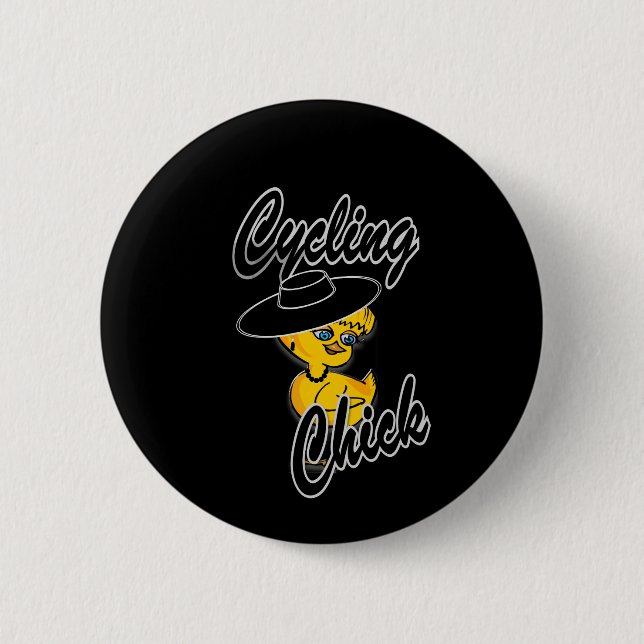 Cycling Chick #4 2 Inch Round Button (Front)