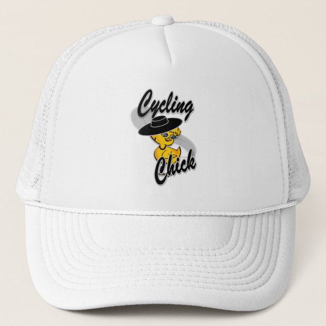Cycling Chick #4 Trucker Hat (Front)