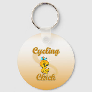 Cycling  Chick Keychain