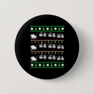 CYCLING CHRISTMAS 2 INCH ROUND BUTTON