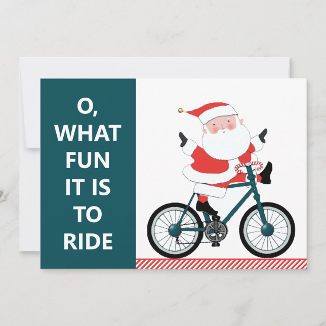 Cycling Christmas Biking Holiday Card (Front)