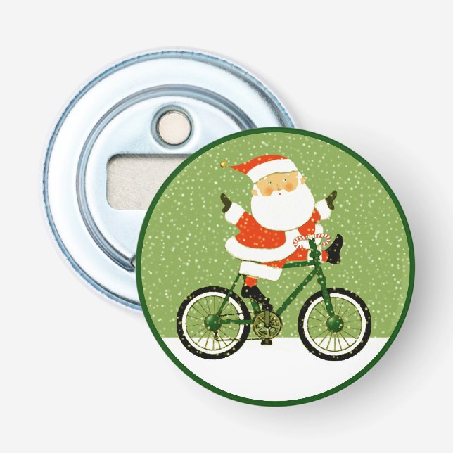 Cycling Christmas Bottle Opener (Front)