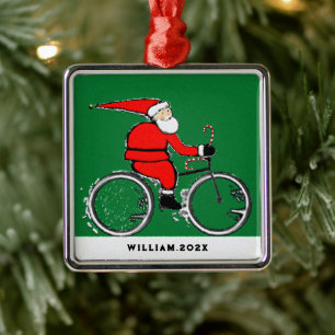 Cycling Christmas Collectable Metal Ornament