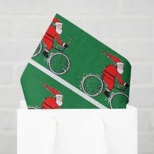 Cycling Christmas Holiday Biker Tissue Paper