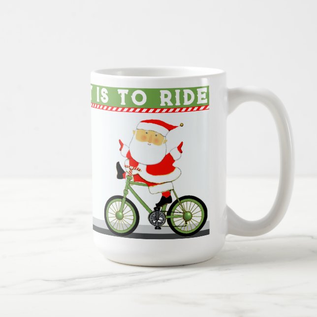 Cycling Christmas Holiday Coffee Mug (Right)