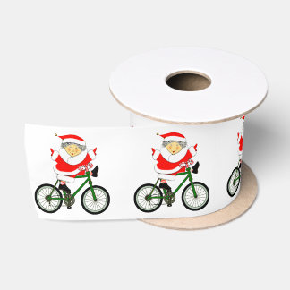 Cycling Christmas Holiday Cyclist Satin Ribbon