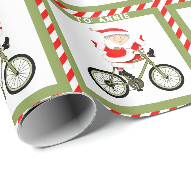 Cycling Christmas Holiday Gift Wrapping Paper (Roll Corner)
