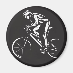 cycling clycer inverse silhouette magnet
