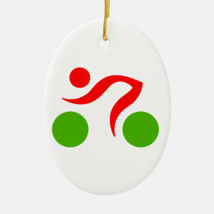 Cycling cool logo ceramic ornament