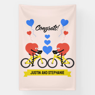 Cycling Couple Romantic Wedding And Valentine Banner