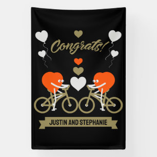 Cycling Couple Romantic Wedding And Valentine Banner