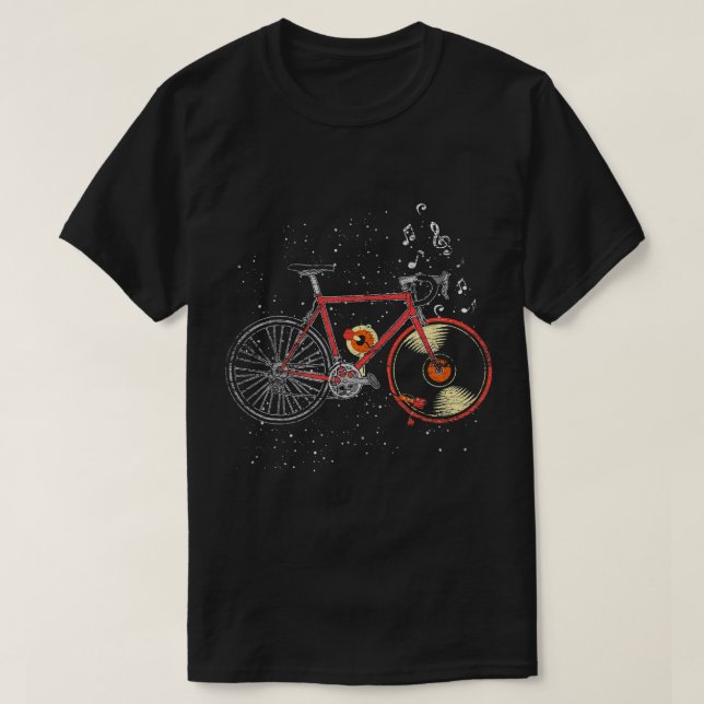 Cycling Cycle Vinyl Bicycle T-Shirt (Design Front)