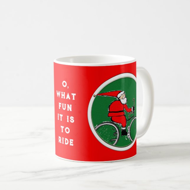Cycling Cyclist Christmas Coffee Mug (Front Right)