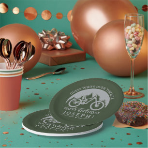 Cycling Cyclist Happy Birthday Personalized Paper Plate