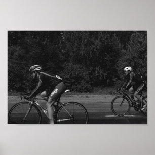 Cycling Cyclists Belarus Black and White Poster