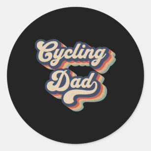 Cycling Dad Bicycle Riding Cyclist Dad Mens _1  Classic Round Sticker