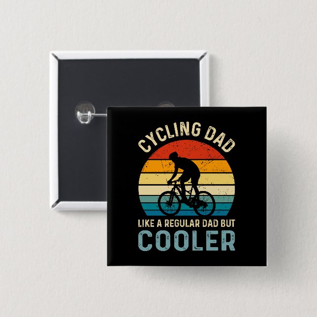 Cycling Dad | Cyclist | Cycologist | Adventure 2 Inch Square Button (Front & Back)