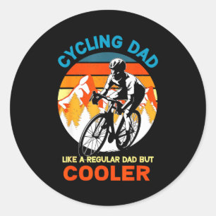 Cycling dad like a regular but cooler bycicle classic round sticker