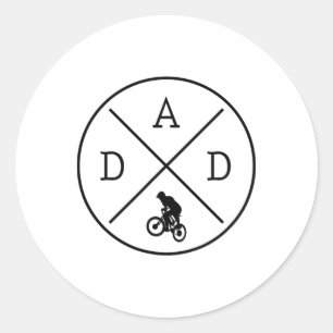 Cycling Dad Mountain Bike Bicycle Biking Father's Classic Round Sticker