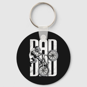 Cycling Dad Mountain Biking Bmx Happy Father's Day Keychain
