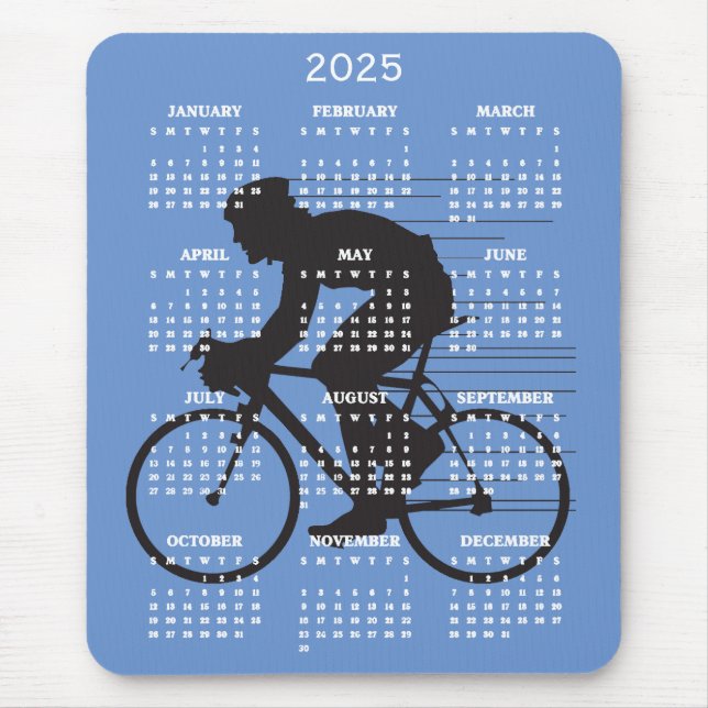 Cycling Design 2025 Calendar Mouse Pad (Front)