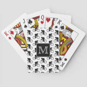 Cycling Design with Custom Monogram Playing Cards