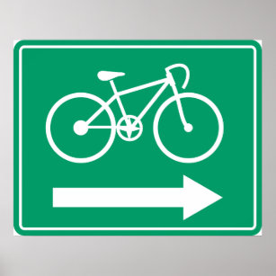 Cycling Directions Arrow Poster