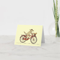 Cycling Dog with Squirrel Friend - Fun Animal Art